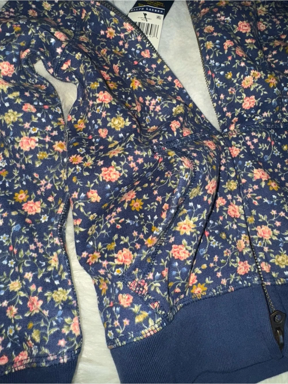Girls Navy Floral Hoodie and coordinating joggers by Polo Ralph Lauren set